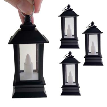 Imagem de Kit 3 Mini Lamparina Vela Led Decorativa Fofa p/Festas Eventos Jantares Segura (Preta)