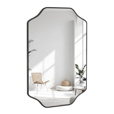 Imagem de CULER Espelho de parede preto para banheiro, espelho retangular de 61 x 91 cm de vidro temperado moderno para quarto, sala de estar, entrada