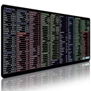 Imagem de Mouse pad de atalhos de escritório para computador, PS/AI/CDR/Pr/Excel/Word/PPT, tapete de mesa estendido gigante GG para decoração, tapete de teclado antiderrapante, presente de agradecimento aos