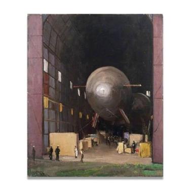 Imagem de One Of The Original "Airships John Lavery Classic Realist Portrait & War Scene Canvas Art – Irish Art Wall Decor For Home​ 30x36cm Un Framed