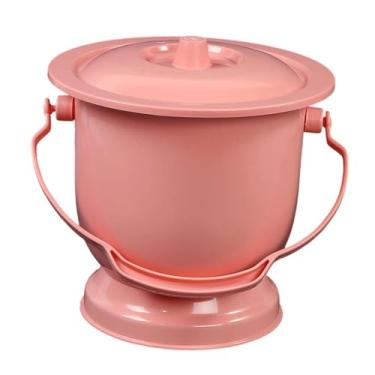 Imagem de Kokiya Vaso sanitário com tampa, mictório noturno para viagem, vaso sanitário com tampa para crianças, homens e mulheres, idosos, quarto, Rosa