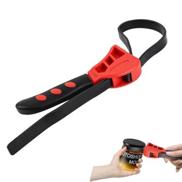 Imagem de wuyaoyao Chave de encanamento, chave de borracha ajustável, chaves de filtro de óleo de 58 cm, chaves automotivas para filtro de água, encanamento, pia, torneira (vermelha, grande)