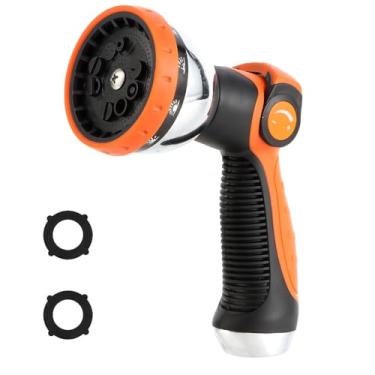 Imagem de AnyEasy Bico de mangueira de água de jardim pulverizador de metal resistente controle de polegar com 10 modos de pulverização adequado para regar plantas, gramado e jardim, lavagem de carro, limpeza