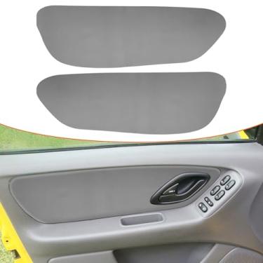 Imagem de RUIANTE Capa para painel de porta de couro macio Ford Escape 2001-2007, substituição do acabamento do apoio de braço da porta interna (cinza)