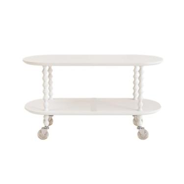 Imagem de ZzleoyuUUs-12 Mesa de chá para sala de estar, mesa de centro, vários lados de sofá, carrinho lateral de jantar, pequeno tipo apartamento, mesa de costura (branca, 80 cm)