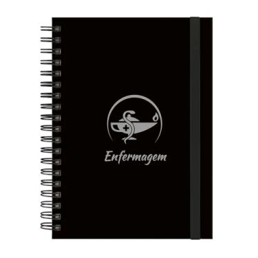 Imagem de Caderno Colegial Plus 12 Matérias Profissões Enfermagem (Preto e Prata)