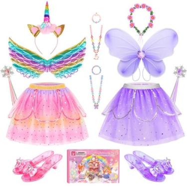 Imagem de Conjunto de roupas para princesas Jeowoqao Kids Butterfly Fairy 3-6Y