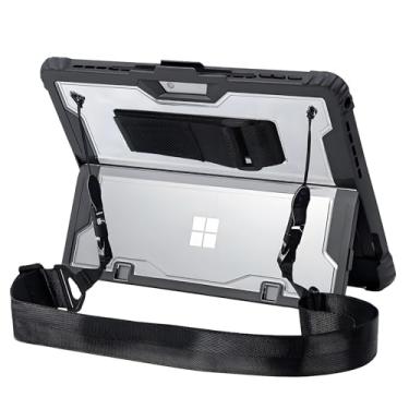 Imagem de ZEERSIDEND Capa protetora para tablet Microsoft Surface Pro7 Pro7+ Pro6 Pro5 Pro4 de 12,3 polegadas, capa grossa e robusta com suporte, capa de teclado compatível, incluindo alça de mão no ombro,