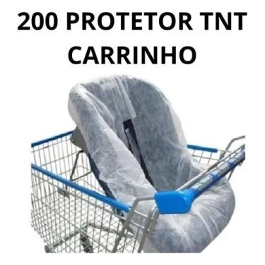 Imagem de 200 Protetor Tnt Descartável Carrinho Supermercado Caderinha - Aradesc