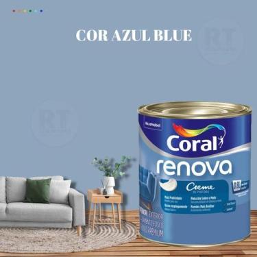 Imagem de Tinta Parede Azul Marinho Acrílica Fosca Renova 800ml - Coral, AZUL BL