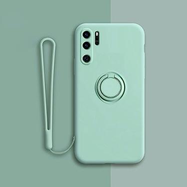Imagem de Capa magnética de silicone para Huawei P30 P20 Pro P30Pro P20Pro P40 Nova 5T Mate Honor 20 Capa com suporte de anel P 30 A, ciano, para Huawei P20 Pro