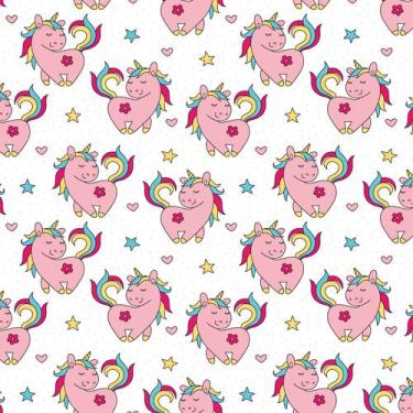 Imagem de Papel de Parede Unicornio Rosa Adesivo Infantil 2,70x0,57m - Quartinho