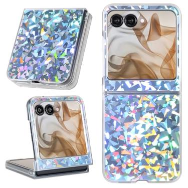 Imagem de Fourmor Capa dobrável para celular Motorola Razr 2024/2025 - Padrão a laser - à prova de quedas - Resistente a choques - Leve