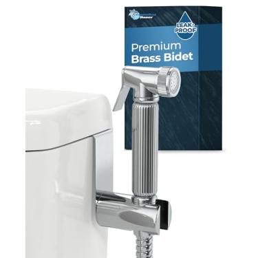 Imagem de Pulverizador portátil para bidê All Metal para vaso sanitário – cromado – Acessório de bidê portátil para vaso sanitário com mangueira de 150 cm e válvula T à prova de vazamento – Chuveiro muçulmano para vaso sanitário – Spray de jato para vaso sanitário