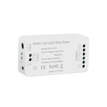 Imagem de ngnsky Matter Smart Controlador de fita de luz LED de alta potência funciona com Homekit e Alexa, controle de voz, 5V-24V/25A 600W (CW)