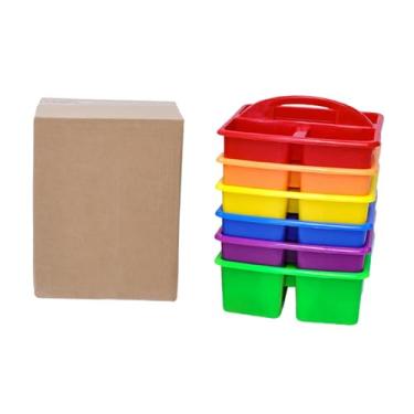 Imagem de Llazsybz Pacote com 6 Caixas de Armazenamento Multifuncionais para Sala de Aula, Organizadores Portáteis para Banheiro, Cestos para Armazenamento de Brinquedos, Pacote de Caixa, Tamanho real