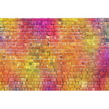 Imagem de Painel de Tecido Sublimado Muro de Tijolos Coloridos - Fabrika de fest