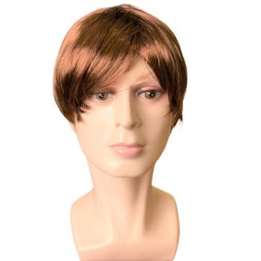 Imagem de Peruca curta castanha cabelo sintético Masculino/ Feminina - IndiaChin