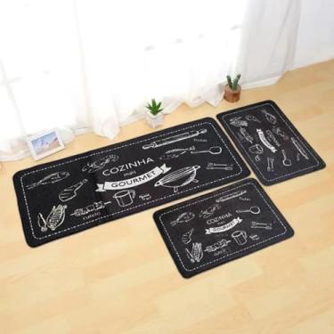 Imagem de Jogo Passadeira E Tapetes De Cozinha 3 Peças Kitchen Antiderrapante (Estampa 07)