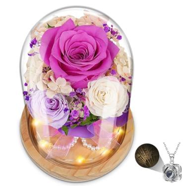 Imagem de TRSPCWR Rosas preservadas eternas em caixa de presente - Flores luxuosas de toque real para mulheres, esposa, namorada
