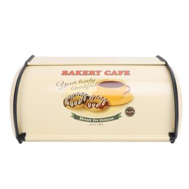 Imagem de Aramox Caixa de Pão de Formato de Tambor de Champanhe, Suporte de Lixo de Metal de Grande Capacidade, Recipiente de Armazenamento de Ferro Requintado para Cozinha Familiar Com Uma Tampa (Tipo 3)