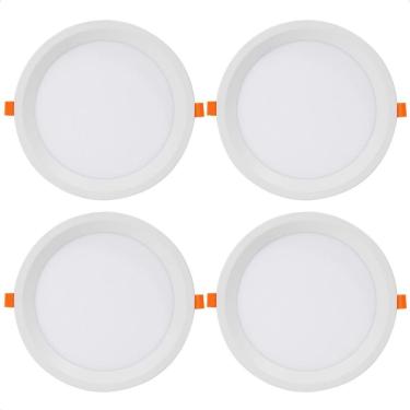 Imagem de 4 Painel De Led Redondo Embutir Recuado 24W Bivolt 6500K