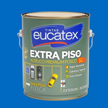 Imagem de Tinta Acrilica para Piso Estacionamento 3,6l Eucatex Extra Piso, Azul