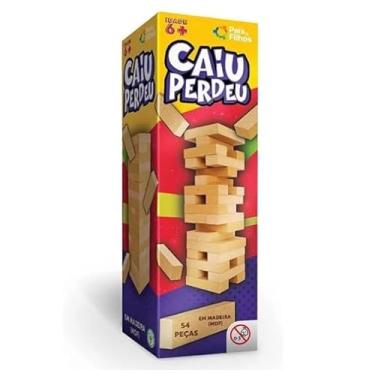 Imagem de Jogo da Torre de Madeira Pais & Filhos – Caiu Perdeu, 54 peças. Diversão garantida enquanto estimula a coordenação motora.