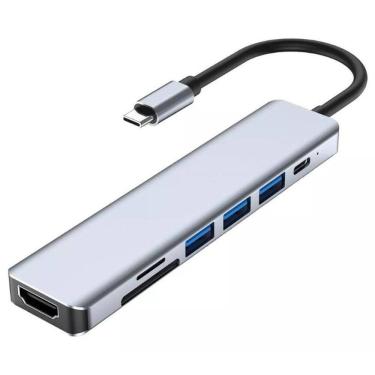 Imagem de Hub Cabo Adaptador Multiportas Usb-C 7 Em 1 Hdmi 4K Usb 3.0