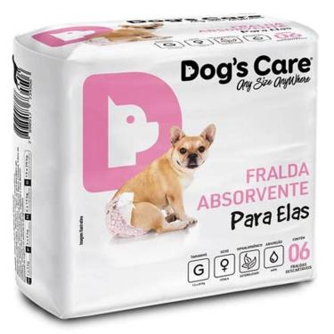 Imagem de Fralda Descartável para Cães Fêmeas Tamanho G com 6 unidades Dog`s Care