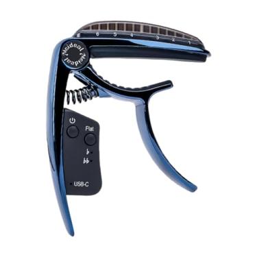 Imagem de MERIGLARE Capotraste de guitarra recarregável, presente profissional, suprimentos, clipe de afinador de guitarra, clipe para baixo, ukulele, violões clássicos, Azul