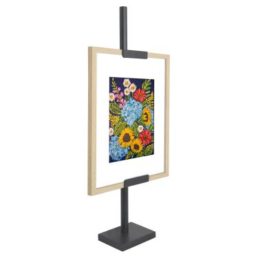 Imagem de Americanflat Suporte de mesa ajustável para molduras de até 71 cm - Suporte ideal para exibir arte, placas ou fotos - Use suportes de cavalete para casa ou eventos - Preto