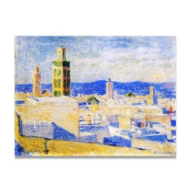 Imagem de Vista de MeknesThéo van Rysselberghe: Impressão em tela neoimpressionista belga chave 40 x 52 cm sem moldura