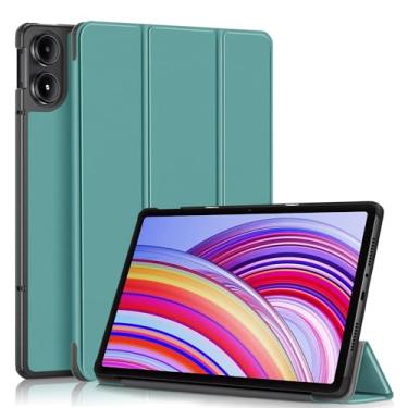 Imagem de Gylint Capa para Xiaomi Poco Pad 12.1'' 2024, capa dobrável ultrafina de couro PU padrão para Xiaomi Redmi Pad Pro 5G / Xiaomi Poco Pad 30.7 cm 2024 Verde