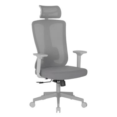Imagem de Cadeira Escritório Ergonomica DT3 Maya com revestimento Mesh + Tecido, Apoio de cabeça 2D, Apoio de braços 3D, Certificada NR-17, suporta até 136 e altura máx 1,95m (Grey Frame)