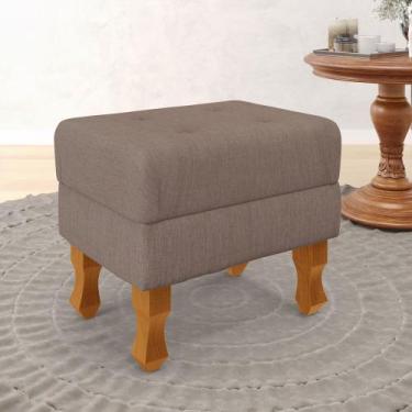 Imagem de Puff Canis com baú interno Linho Marrom - ARADECOR, Marrom, ÚNICO