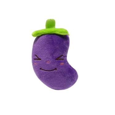 Imagem de Filhote de pelúcia brinquedo simulação berinjela molar dentes soando q