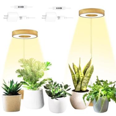 Imagem de LED Grow Lights Apeids Bamboo Full Spectrum 96 LEDs, pacote com 2 - Ao