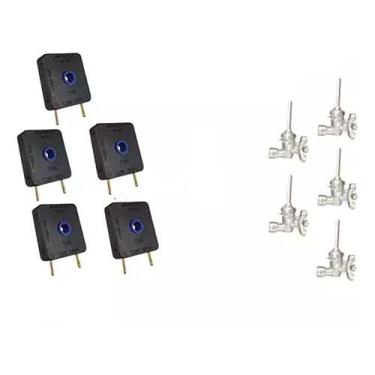 Imagem de Kit 5 Interruptor+5 Registro Ramal Encaixe Fischer Cooktop - CHAMA FOR