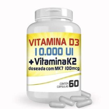 Imagem de Vitamina K2 100mcg + Vitamina D3 10.000UI 60 cápsulas-Unissex