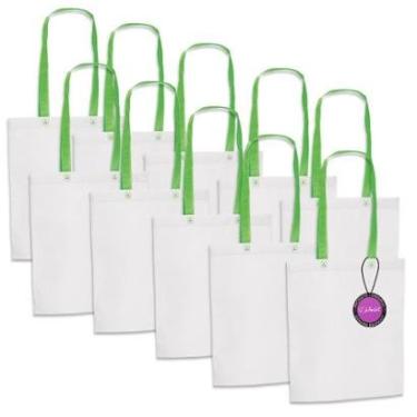 Imagem de Kit 10x Sacola Ecobag em TNT Premium 33x39cm Termo Selado Sisco TopGet-Unissex