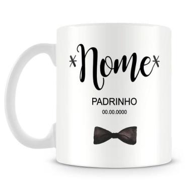 Imagem de Caneca Personalizada Padrinho com Nome - Porcelana Branca - Amo Caneca