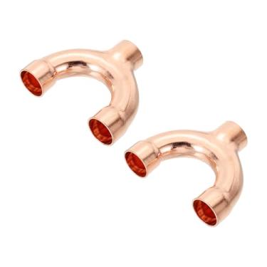 Imagem de PATIKIL Conexão de cobre ID de 3/4 polegadas, 2 peças 3 vias tipo Y 99,9% conexão de soldagem de encaixe de tubo de cobre puro para HVAC ar condicionado encanamento tubo de refrigeração