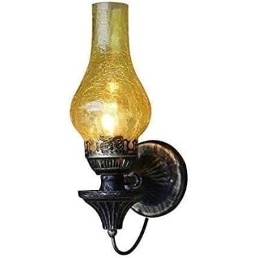 Imagem de Candeeiros de parede, candeeiro de querosene montado na parede, candeeiro de parede retro criativo, candeeiro de óleo antigo, candeeiro de parede de ferro forjado para café, restaurante, quarto