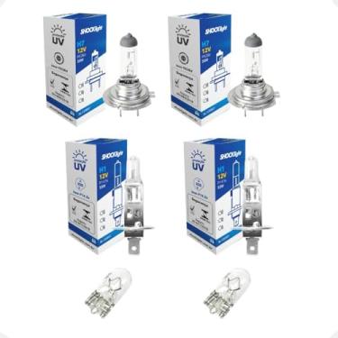 Imagem de Kit 6 Lampada Halogena H1 H7 T10 Alto Baixo Foco Duplo