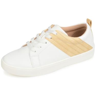 Imagem de Journee Collection Tênis feminino casual e moderno, Amarelo, 9.5