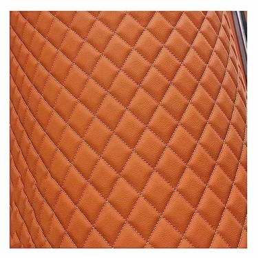 Imagem de Tecido acolchoado de couro sintético vinil PVC tecido de couro sintético impermeável couro acolchoado ponto diamante acolchoado forro de linho estofado (Oranje, 1,6 x 9 m)