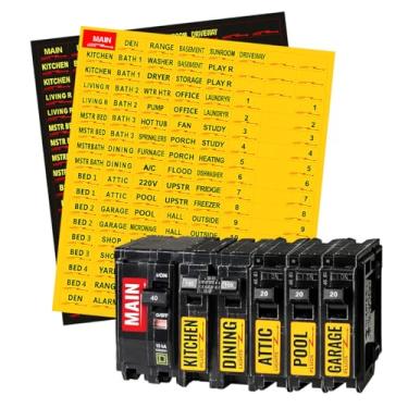 Imagem de 129 etiquetas de disjuntor, etiquetas de caixa de disjuntor, etiquetas elétricas para painel, adesivos autoadesivos de interruptor para casa, etiquetas de painel elétrico, adesivos de caixa de