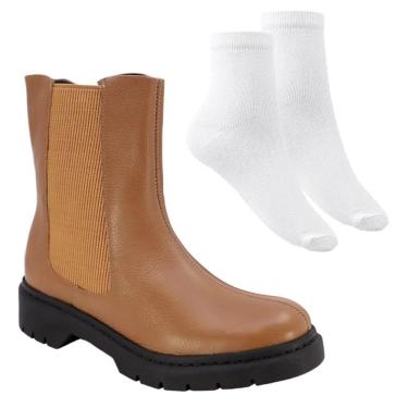 Imagem de Kit Bota Usaflex Chelsea Feminina + Par de Meia