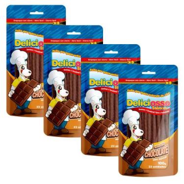 Imagem de Deliciosso palito fino sabor chocolate 100g - kit 4 un